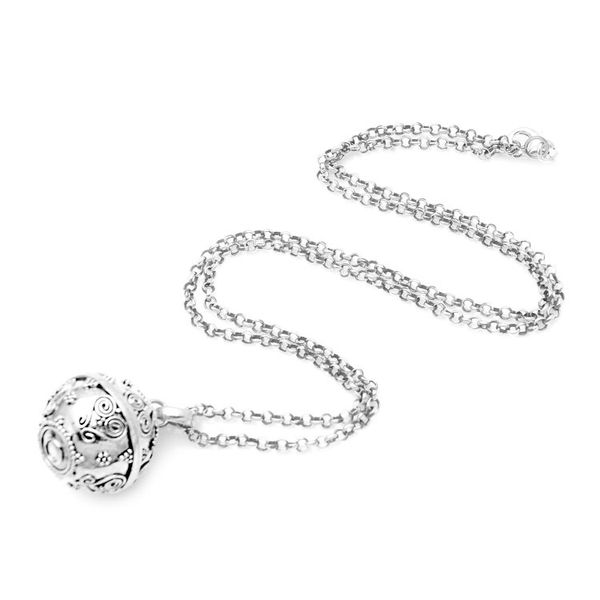 Alternate image for Heart Theme Amulet Sterling Silver Harmony Ball Necklace Heart of the Angels