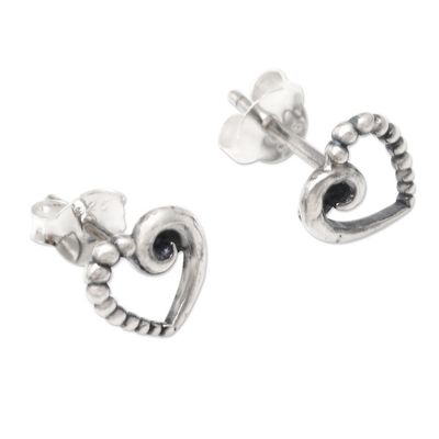 Alternate image for Sterling Silver Heart-Motif Stud Earrings Small Heart