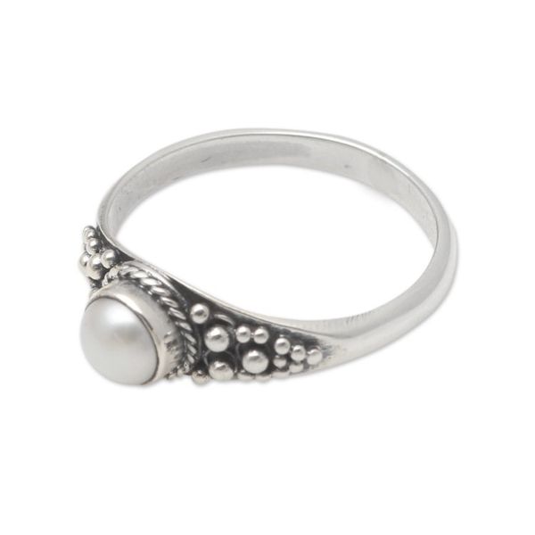 Alternate image for Cultured Pearl and Sterling Silver Single Stone Ring Opposite Directions