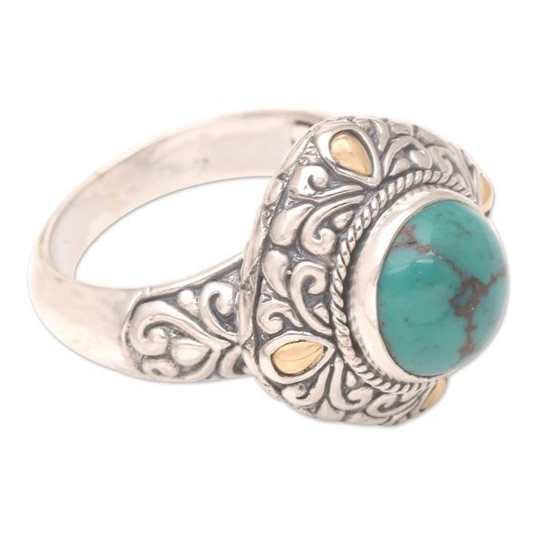 Alternate image for Artisan Crafted Cocktail Ring with Gold Accents Royal Touch