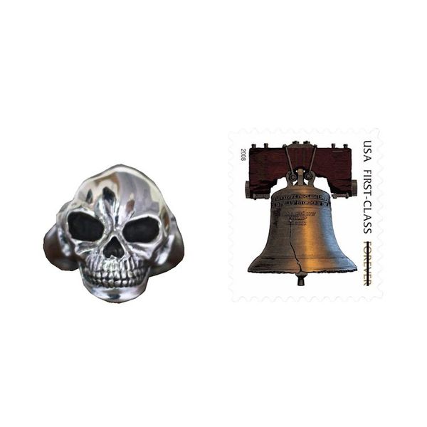 Alternate image for Mens Artisan Crafted Silver Ring Lunar Skull