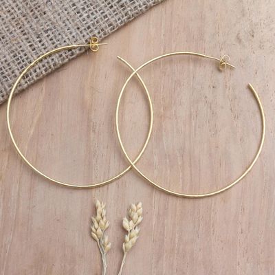 Alternate image for Gold-Plated Half-Hoop Earrings from Bali Through the Hoop