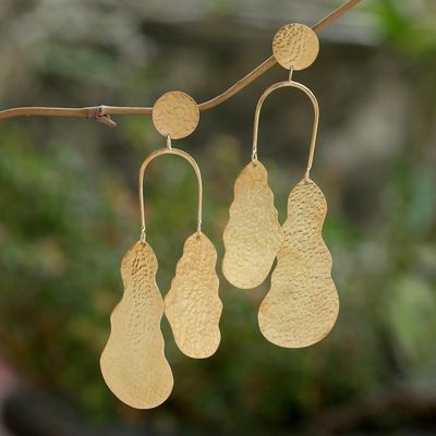 Alternate image for Artisan Crafted Gold-Plated Dangle Earrings Break the Silence
