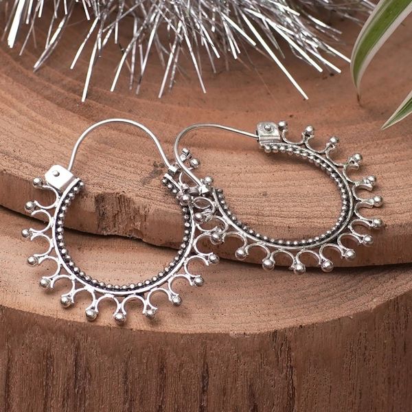 Alternate image for Sterling Silver Hoop Earrings Midnight Rapture