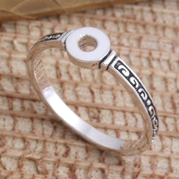 Alternate image for Slim Sterling Silver Band Ring with Oxidized Detail Circle of Bali