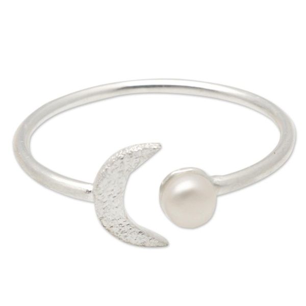Alternate image for Sterling Silver Mabe Pearl Cocktail Ring By the Moon in Silver