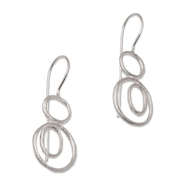 Alternate image for Contemporary Sterling Silver Drop Earrings from Bali Unconventional