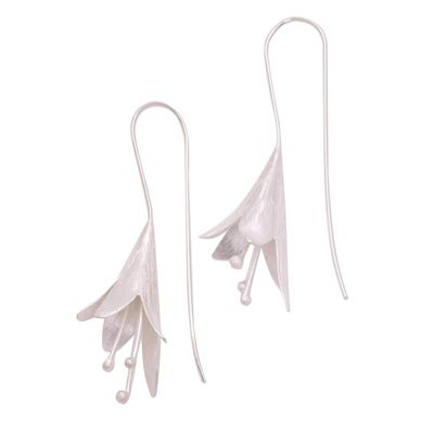 Alternate image for Floral Sterling Silver Drop Earrings from Bali Light Blossom