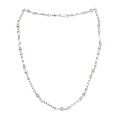 Alternate image for High-Polish 925 Sterling Silver Link Necklace from Bali Luminous Rods