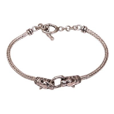 Alternate image for Tiger-Themed Sterling Silver Pendant Bracelet from Bali Spiritual Tiger