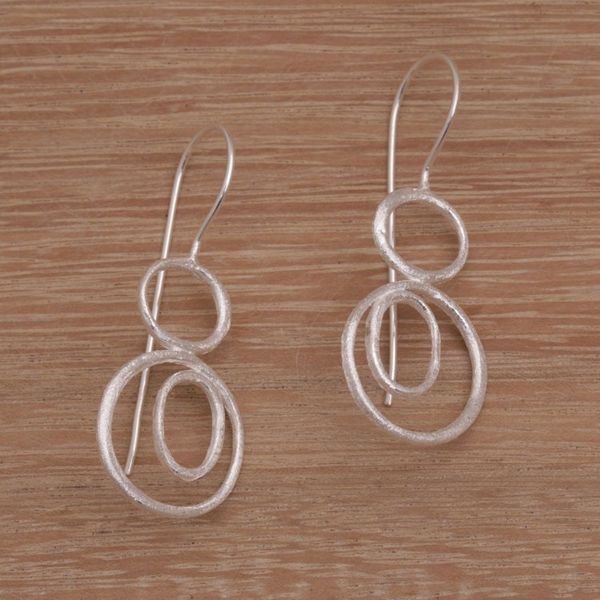Alternate image for Contemporary Sterling Silver Drop Earrings from Bali Unconventional