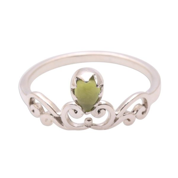 Alternate image for Spiral Motif Peridot Band Ring from Bali Lovely Vines