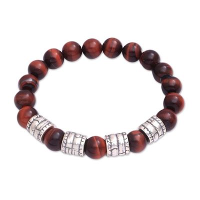 Alternate image for Mens Tigers Eye Beaded Stretch Bracelet from Bali Sunrise Bark