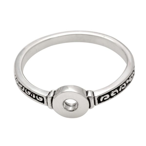 Alternate image for Slim Sterling Silver Band Ring with Oxidized Detail Circle of Bali