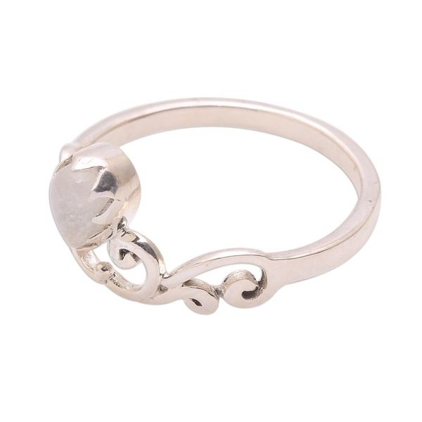 Alternate image for Spiral Motif Moonstone Band Ring from Bali Lovely Vines