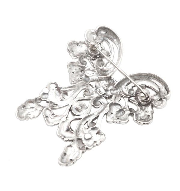 Alternate image for Hand Made Sterling Silver Butterfly Brooch Butterfly Forest
