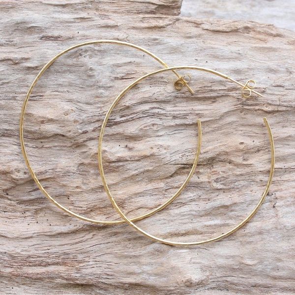 Alternate image for Gold-Plated Half-Hoop Earrings from Bali Through the Hoop