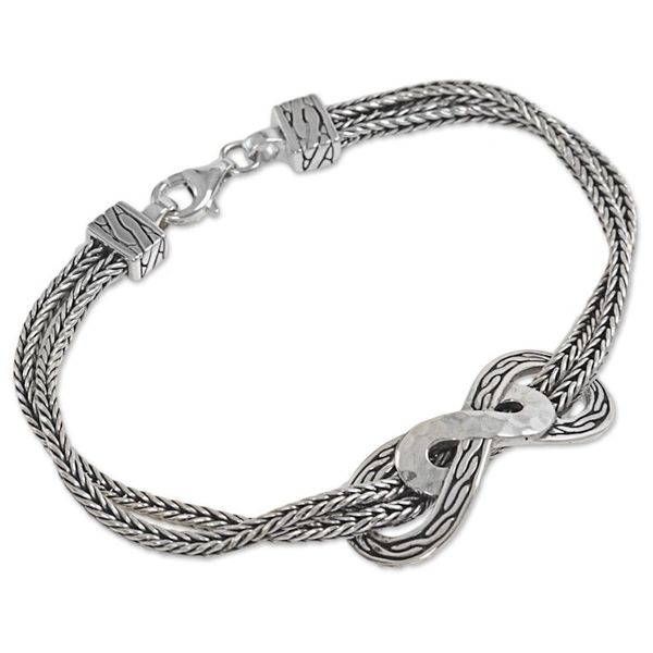 Alternate image for Hand Made Sterling Silver Chain Bracelet from Indonesia Infinity Mosaic