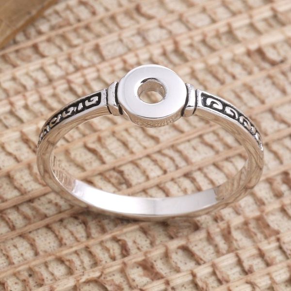 Alternate image for Slim Sterling Silver Band Ring with Oxidized Detail Circle of Bali