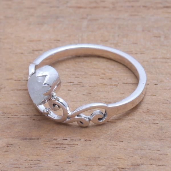 Alternate image for Spiral Motif Moonstone Band Ring from Bali Lovely Vines