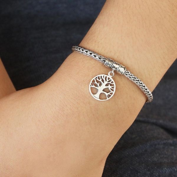 Alternate image for Hand Crafted Sterling Silver Charm Bracelet from Bali Tall Tree in Silver