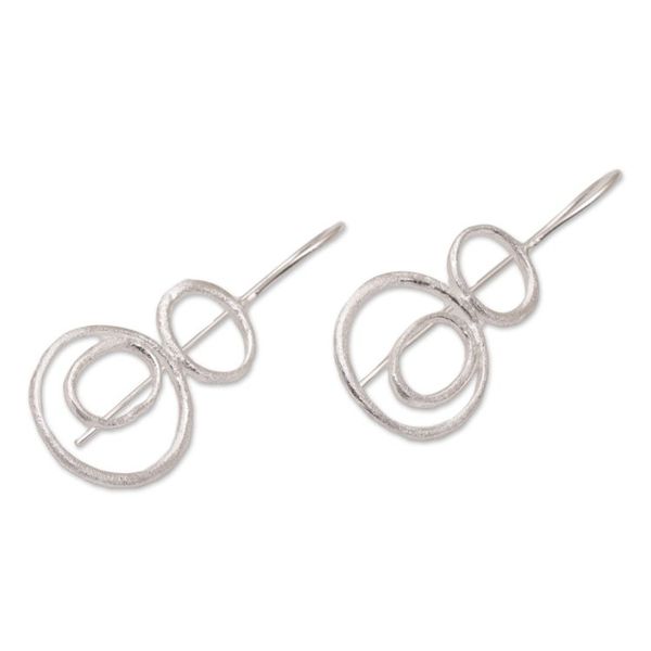 Alternate image for Contemporary Sterling Silver Drop Earrings from Bali Unconventional