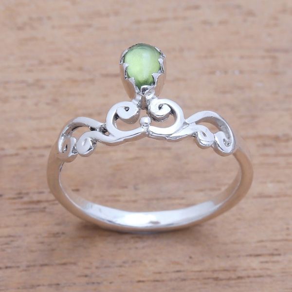 Alternate image for Spiral Motif Peridot Band Ring from Bali Lovely Vines