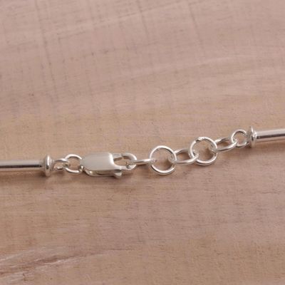 Alternate image for High-Polish 925 Sterling Silver Link Necklace from Bali Luminous Rods
