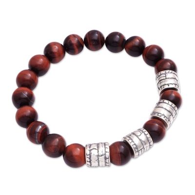 Alternate image for Mens Tigers Eye Beaded Stretch Bracelet from Bali Sunrise Bark