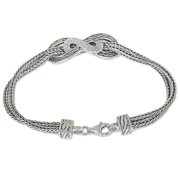 Alternate image for Hand Made Sterling Silver Chain Bracelet from Indonesia Infinity Mosaic