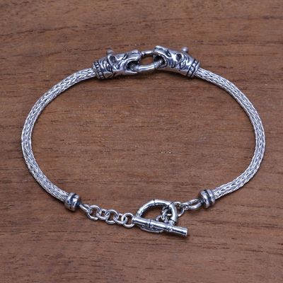 Alternate image for Tiger-Themed Sterling Silver Pendant Bracelet from Bali Spiritual Tiger
