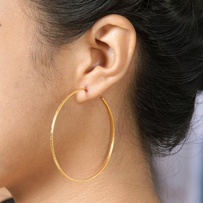 Alternate image for Gold-Plated Half-Hoop Earrings from Bali Through the Hoop