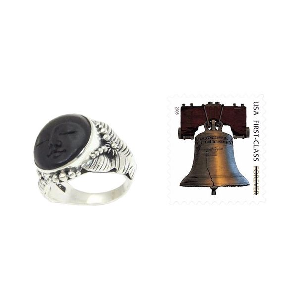 Alternate image for Hand Crafted Ebony Wood and Silver Cocktail Ring Amun Ra