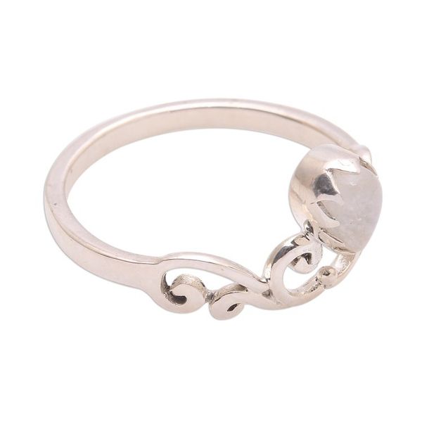 Alternate image for Spiral Motif Moonstone Band Ring from Bali Lovely Vines