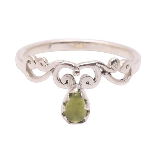 Alternate image for Spiral Motif Peridot Band Ring from Bali Lovely Vines