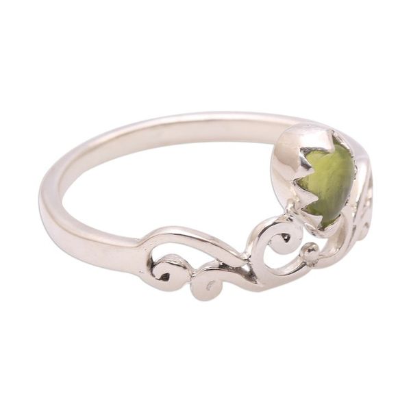 Alternate image for Spiral Motif Peridot Band Ring from Bali Lovely Vines