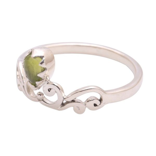 Alternate image for Spiral Motif Peridot Band Ring from Bali Lovely Vines