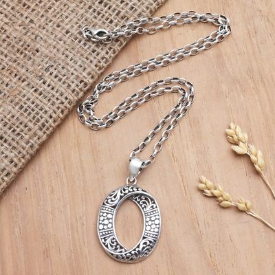 Alternate image for Handcrafted Sterling Silver Pendant Necklace Endless Curve