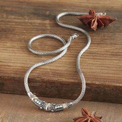 Image for Sterling Silver and 18k Gold Accent Naga Necklace Celuk Celebration