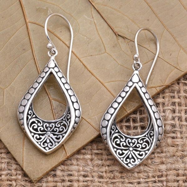 Alternate image for Balinese Sterling Silver Dangle Earrings Sukawati Pride
