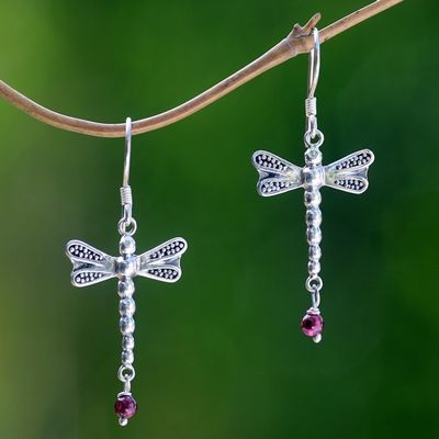 Alternate image for Sterling Silver Dangle Earrings Nocturnal Dragonfly