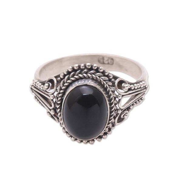 Alternate image for Handmade Onyx Single-Stone Ring from Bali Princess Gem