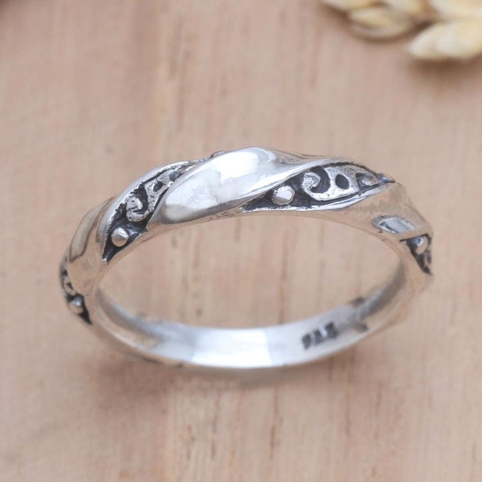 Handmade Balinese Sterling Silver Ring 'Sublime Balance'