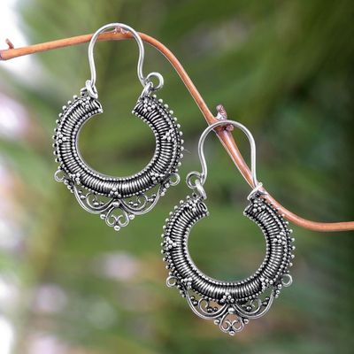 Alternate image for Sterling Silver Hoop Earrings Complexity