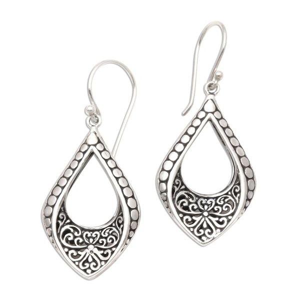 Alternate image for Balinese Sterling Silver Dangle Earrings Sukawati Pride