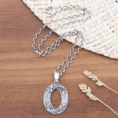 Alternate image for Handcrafted Sterling Silver Pendant Necklace Endless Curve