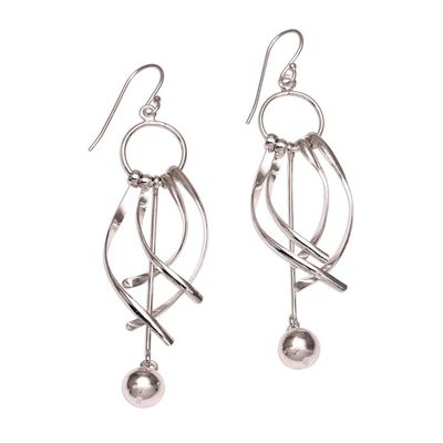 Alternate image for Artisan Crafted Sterling Silver Chandelier Earrings Queenly Elegance