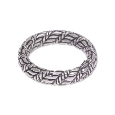 Alternate image for Weave Motif Sterling Silver Band Ring from Bali Magic Weave