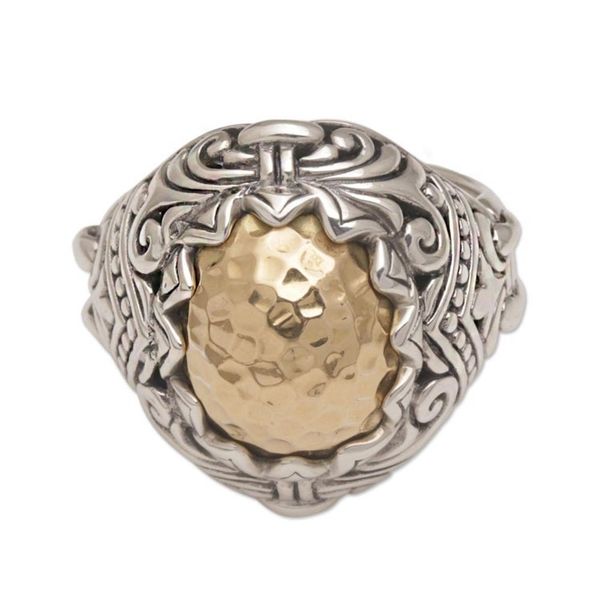 Alternate image for Gold Accent Sterling Silver Cocktail Ring from Bali Altar Gift