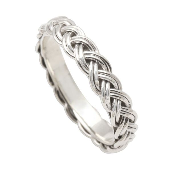 Alternate image for Braided Sterling Silver Band RIng for Women Amlapura Braid